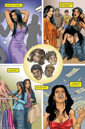 Kim Kardashian Porn Cartoon - Kim Kardashian's rocky love life is charted in new graphic novel | Daily  Mail Online