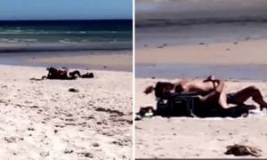 naked couples at beach tanning - Shocking video shows couple having sex at Adelaide beach | Daily Mail Online