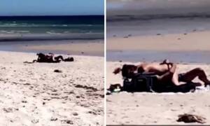 naked couple on beach hawaii - Shocking video shows couple having sex at Adelaide beach | Daily Mail Online