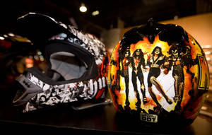 Helmet Porn - LAS VEGAS â€“ Best known for its motocross helmets, ONeal is showing off a  line of full-face, lightweight bike helmets designed for headbangers and  festooned ...