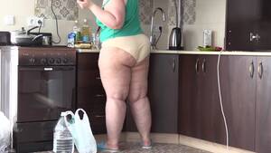 Bbw Housewife Porn - bbw housewife in the kitchen in panties and slippers - RedTube