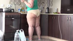bbw housewife bang - bbw housewife in the kitchen in panties and slippers - RedTube
