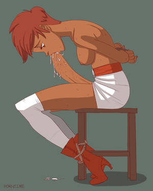 hentai forced suck - Tied up Self Suck by PornTime