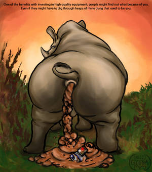 Cartoon Vore Porn - e621 2010 ambiguous_gender anus butt camera english_text feces feral  gloomthebat mammal pooping post_vore rhinoceros scat solo