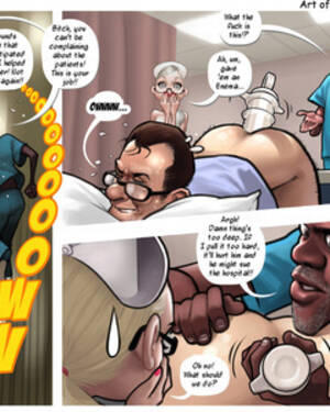 Doctor Cartoon Porn - Slutty nurse and a black doctor giving an enema to - The Cartoon Sex