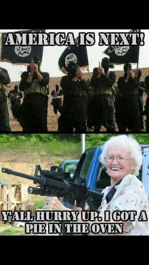 Mohammed Getting Fucked By A Goat In The Ass - This is a standard Southern reaction to a threat. And we don't wait