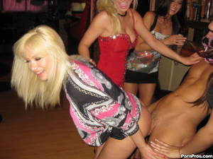 milf house party - Slutty drunk chicks decided to have a group sex party in the bar with young  hunk.
