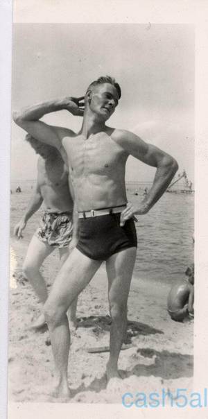 Gay Vintage Porn 1870s - Vintage Amateur Snapshot Swimsuit Bulge Boy Strikes A Pose KL 660 | eBay