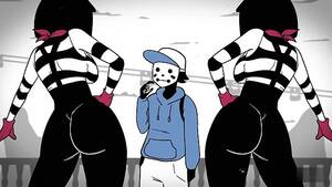 Mime Fuck - Mime and Dash fuck in black and white cartoon threesome for money - Hentai  City