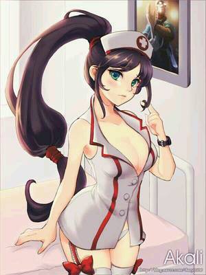 black nurse cartoon hentai - akali, nurse akali, shen, and surgeon shen (league of legends) drawn by  dakun - Danbooru