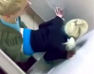 college public sex caught - Caught fucking in school toilet Swedish teens VIDEO