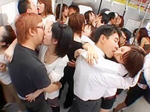 Japanese Train Group Sex - Train Commuter Tongue Kissing Orgy! Porn Video | HotMovs.com