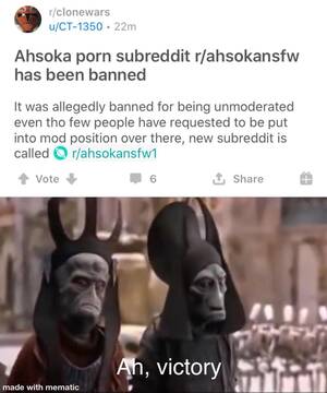 Ahsoka Tano Porn Captions - The remaining Ahsoka porn shall be hunted down and defeated! :  r/PrequelMemes