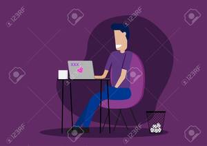 Masturbation Watching Computer Pornography - Cartoon Illustration Of A Man Masturbate While Watching Porn On The Laptop  Royalty Free SVG, Cliparts, Vectors, and Stock Illustration. Image  147140057.
