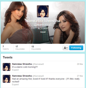 Namrata Shrestha Sex Tape - Namrata Shrestha Joins Twitter! | Lexlimbu