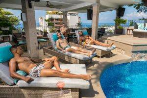 naked beach party pool spa - Naturist Opportunities In Puerto Vallarta: The Pool Club At Casa Cupula -  Puerto Vallarta LGBTQ+ Travel Guide