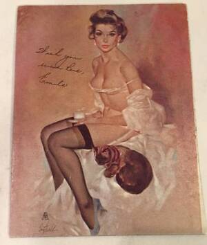 1940s Pussy - 1940s PINUP SEMI NUDE CARD Emilia with a Pussy Cat Tasteful Soft Porn | eBay