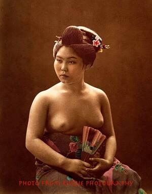 japan vintage naked - Vintage Nude Japanese Woman Holding Fan 8.5x11\