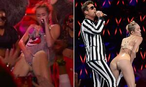 Miley Cyrus Sex Tape Pornhub - Miley Cyrus VMAs: Parents label performance 'sexual exploitation' after  20-year-old tried to shed her Disney image | Daily Mail Online