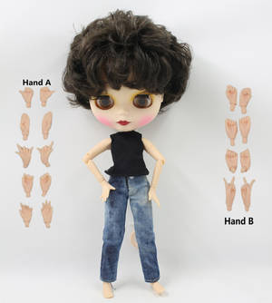 japanese shota doll - Free shipping factory blyth doll nude doll boy body BLACK GREY hair BL950  1/6