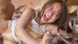 asian porn uncensored - Cute Asian fucks while standing on a cam - Real Japanese Amateur Uncensored