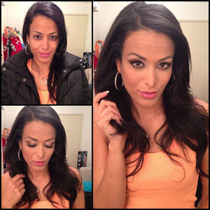 interracial makeup - Layla Sin, porn actress, before and after makeup comparison photo.
