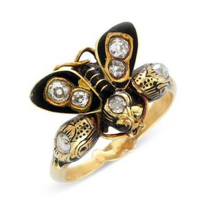 Black Jewelry Porn - An Antique Black Enamel and Diamond Ring