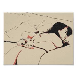 Antique Drawings Porn Africans - Spank me daddy, submissive girl posing rear view poster