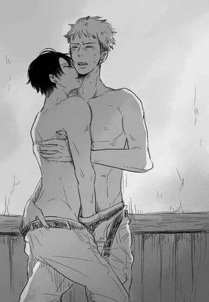 levi giving eren a handjob - Yaoi - Attack on Titan (Levi x Jean)
