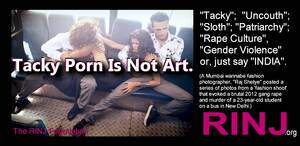 Molestation Porn Captions - RINJ: Rape Porn is not Art, India. | The RINJ Foundation