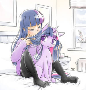Human Twilight Porn - thumbs.pro : reavzpony:Human Twilight Sparkle smells the mane of pony  Twilight Sparkle.