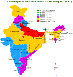 Girlsdoporn Indian - Comparing Indian states to countries (GDP Per Capita) :  r/unitedstatesofindia