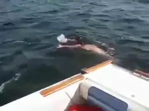 bbw wife nude on boat - chubby woman takes a load on a boat | xHamster