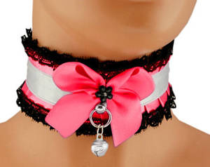 bdsm collars panties clothes pins - Kitten play collar, Black pink Day Collar, kawaii Collar, Choker DDLG bdsm,