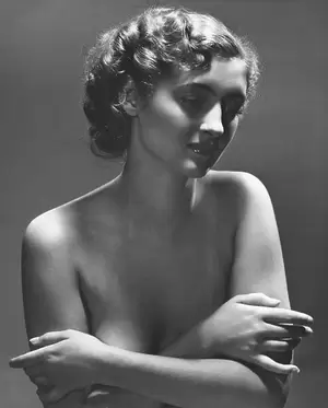 naked black people portraiture - Semi naked woman posing in studio, (B&W), portrait