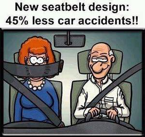 Dumb Dora Porn - New seatbelt. New seatbelt design: less car accidents! That's what I call  pussy control. New seatbelt design: less car accidents!