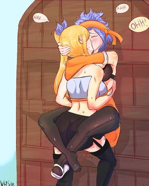 ecchi fairy tail - Lucy pins Levy to the wall (vhsix) [Fairy Tail] : r/ecchi