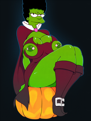 Marge Simpson Porn Big Black Boobs - Rule 34 - ass big breasts black background black hair boots breasts  cleavage cleavage cutout female female only green skin halloween high heel  boots marge simpson pbrown pumpkin solo the simpsons thick