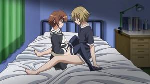 japanese cartoon lesbian sex with penis - Horny young hentai schoolgirls feeling horny