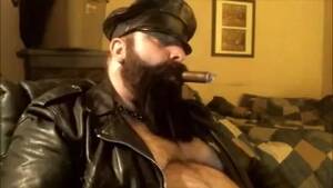 Cigar Smoking Biker Leather Porn - Black Leather Biker Jacket: HOT CIGAR BEAR INâ€¦ ThisVid.com