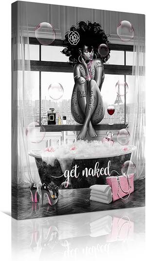 african american ghetto girl nudes - Amazon.com: African American Wall Art Get Naked Fashion Black Girl And  Bathtub Canvas Prints Gray Pink Painting Picture Modern Artwork For  Bathroom Living Room Home Wall Decor Framed Ready To Hang 12\