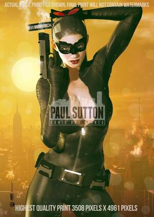 Anne Hathaway Bdsm Porn - Catwoman Anne Hathaway Sexy TDKR 'Sunset City' DC - Etsy MÃ©xico