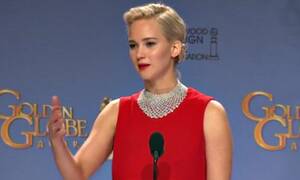 Jennifer Lawrence Oiled Porn - Watch: Jennifer Lawrence royally chastises reporter for not looking up from  phone #GoldenGlobes