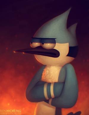 Adventure Time Regular Show - Random painting of Mordecai from Regular Show