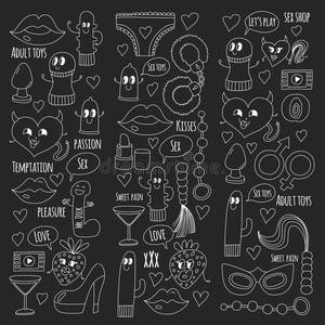 Dildo Porn Drawings - Download Doodle Humorous Vector Sextoys For Sex Shop, Internet Shop Dildo,  Sex. Love