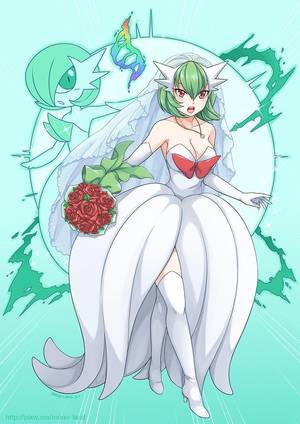 Ninetales Pokemon Porn Gardevoir - artist name bare shoulders boots bouquet bow breasts cleavage dress dual  persona flower gardevoir gloves green hair high heel boots high heels  highres ...