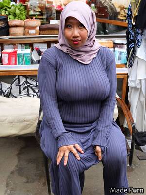 Malay Hijab Porn - Porn image of malaysian hijab wife farmers market busty 40 long sleeves  created by AI