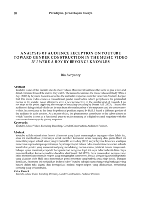 Beyonce Knowles Porn Anal - PDF) Analysis of Audience Reception on Youtube towar d Gender Construction  in the Music Video If I Were a Boy by Beyonce Knowles