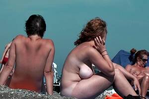 beach boobs hairy - Couple beach naked & Natural nudist hairy nerd