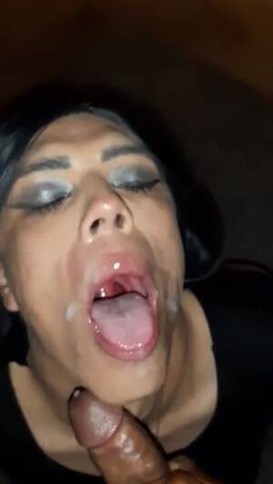 big black cock facial - Trans BIG BLACK COCK Facial Cumshot
